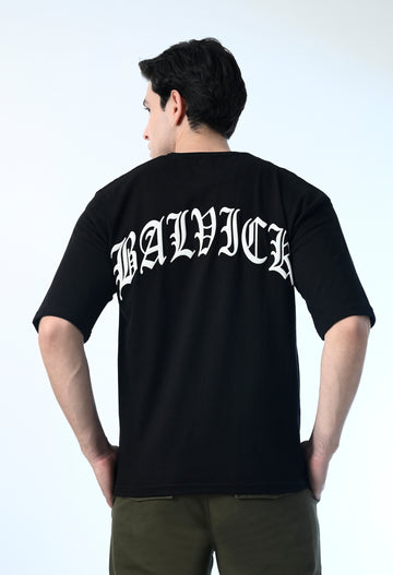 Balvick Oversized T-shirt of Black colour